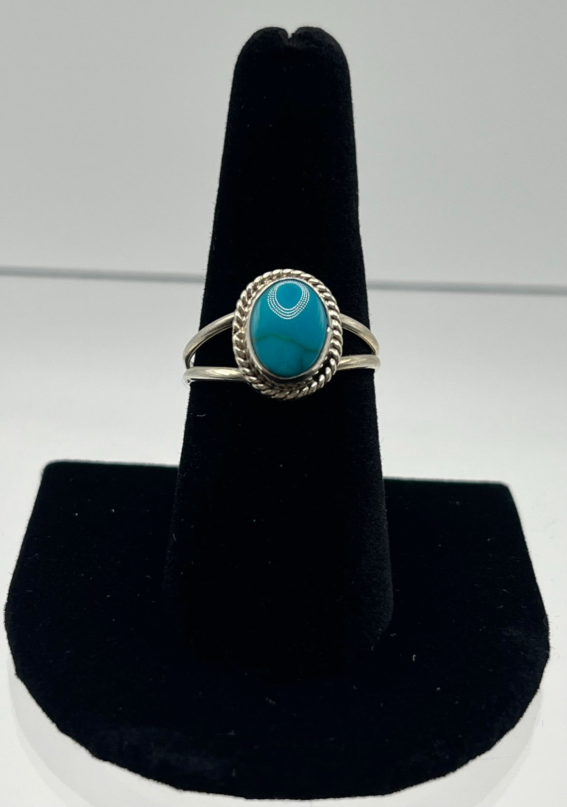 Turquoise and Sterling Silver Ring; Size 9