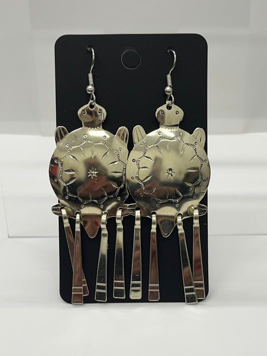 German Silver Turtle Earrings
