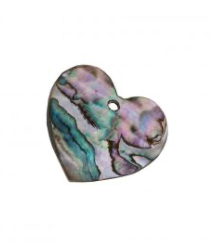 1 Hole 1” Abalone Heart – McKees’s Indian Store