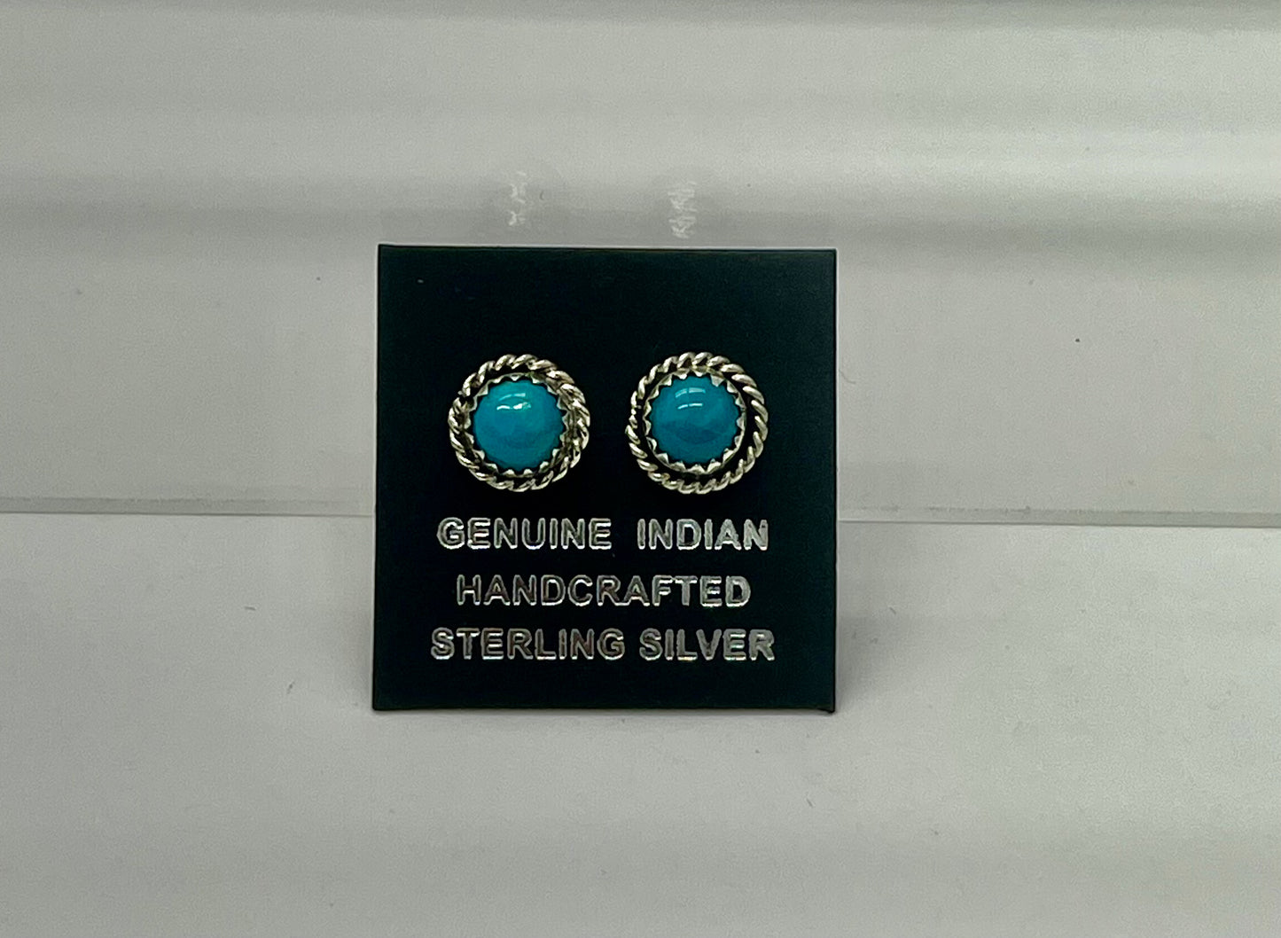 Petite Turquoise and Sterling Silver Stud Earrings