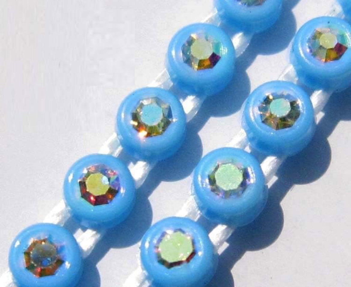Rhinestone Banding; SS6 AB Sky Blue(per yard)
