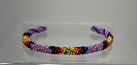 Beaded Bracelet; Lavender, Navy