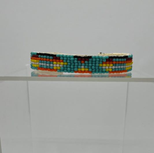 Beaded Cuff Bracelet; Turquoise