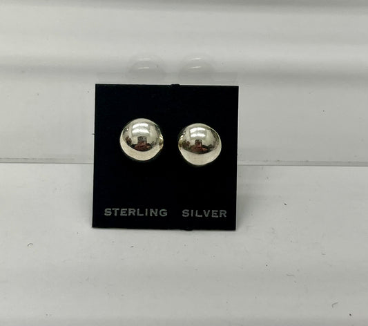 Small Sterling Silver Round Stud Earrings