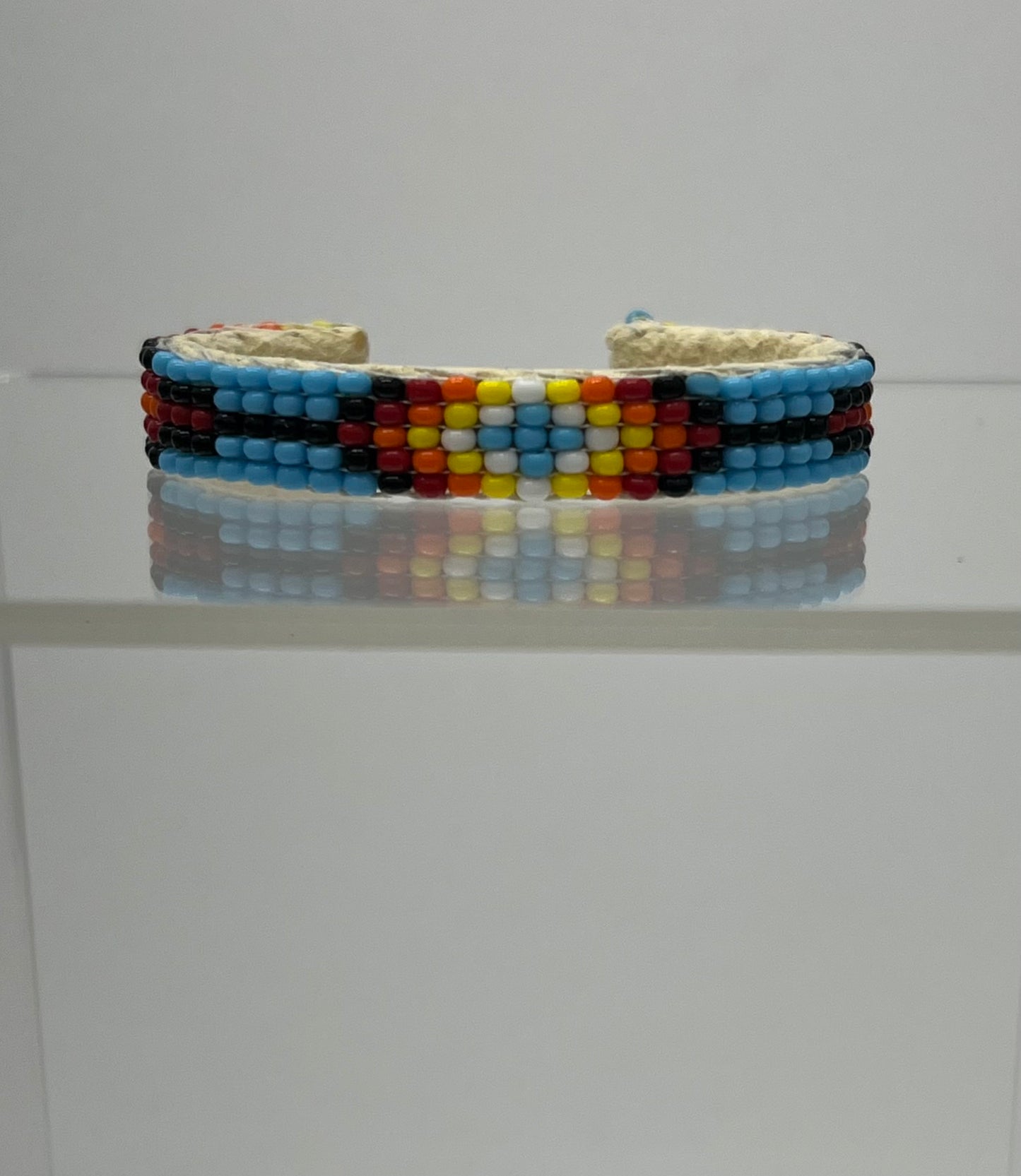 Beaded Baby Cuff Bracelet; Turquoise Blue