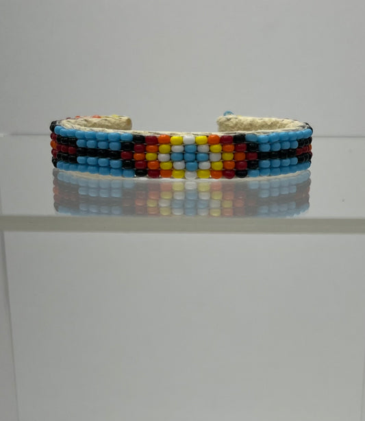 Beaded Baby Cuff Bracelet; Turquoise Blue