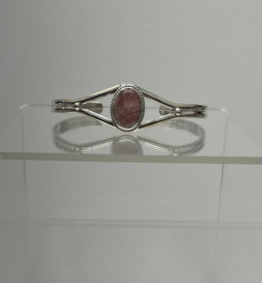 Small Rhodochrosite and Sterling Silver Bracelet