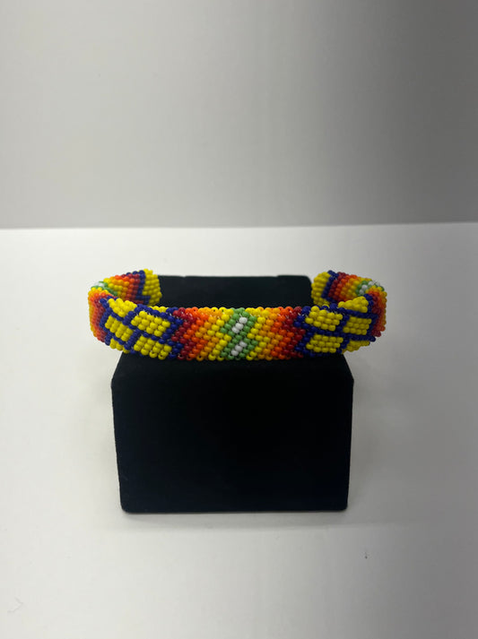 Large Beaded Bracelet; Yellow