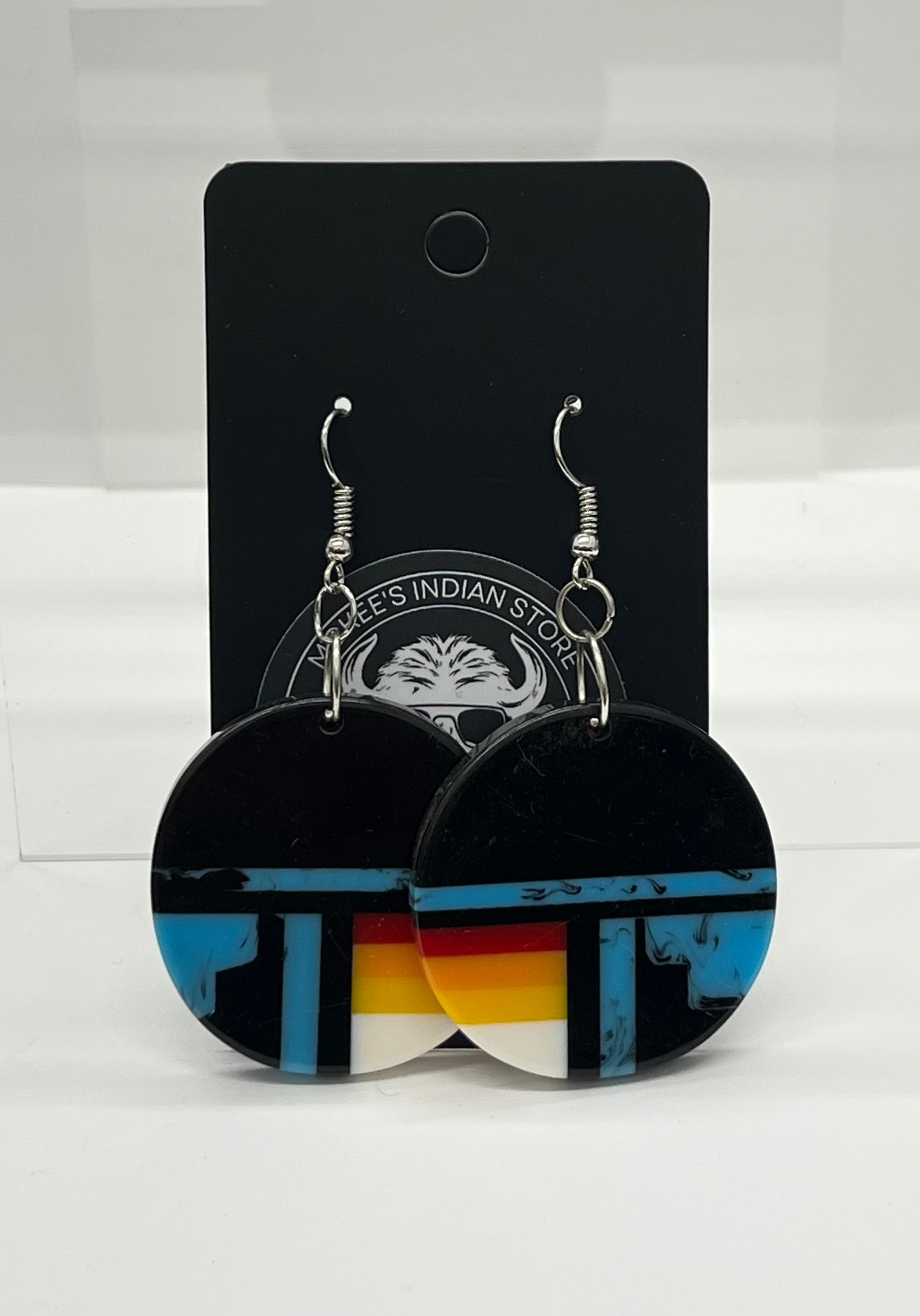 Inlay Earrings; Black