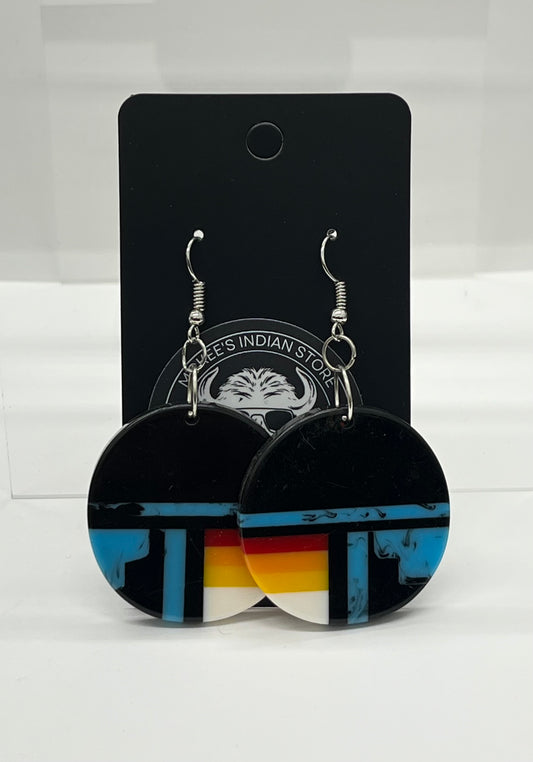 Inlay Earrings; Black