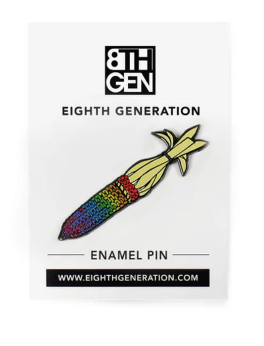 Eighth Generation Rainbow Corn Enamel Pin