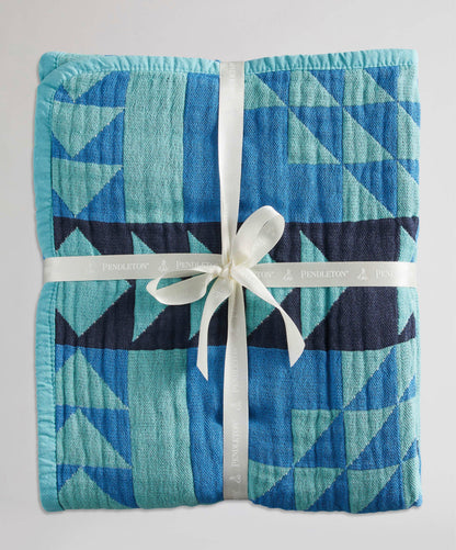 Pendleton Organic Cotton, Woven Baby Blanket; Smith Rock Ocean