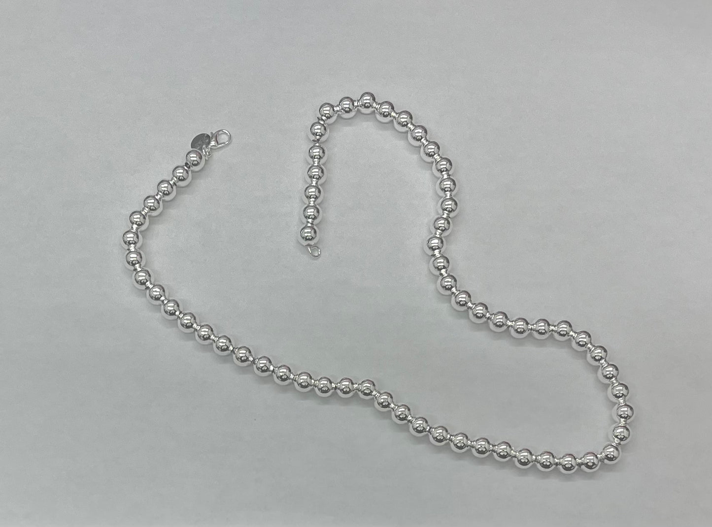 Sterling Silver Hollow Beads 18”