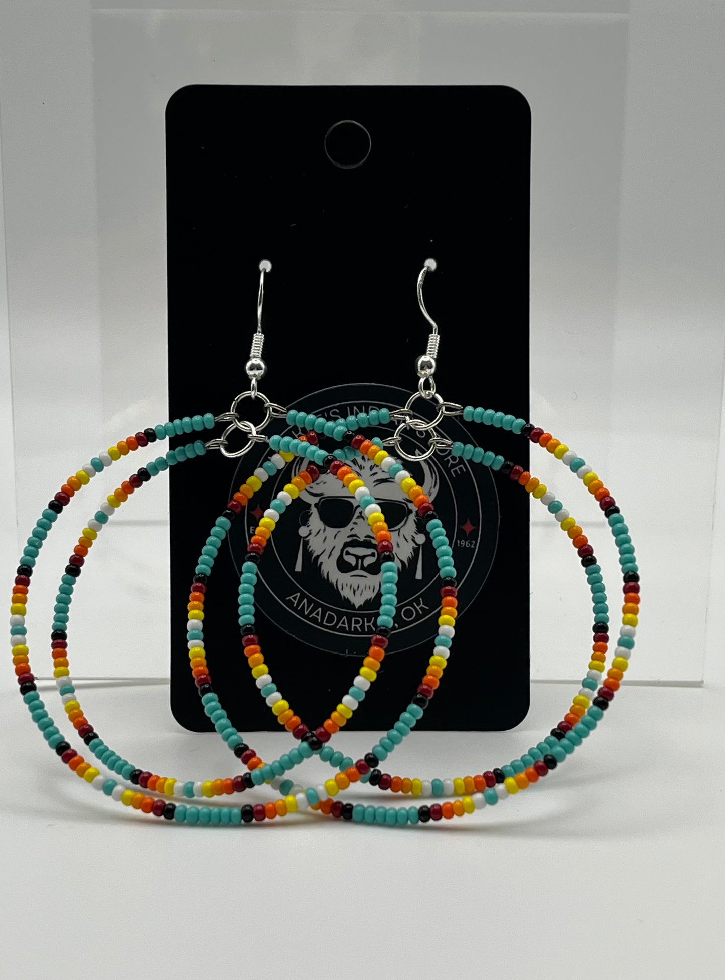 Double Hoop Beaded Earrings