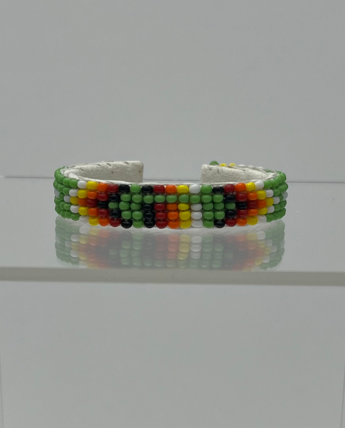 Beaded Baby Cuff Bracelet; Green
