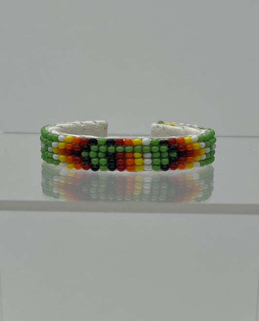 Beaded Baby Cuff Bracelet; Green