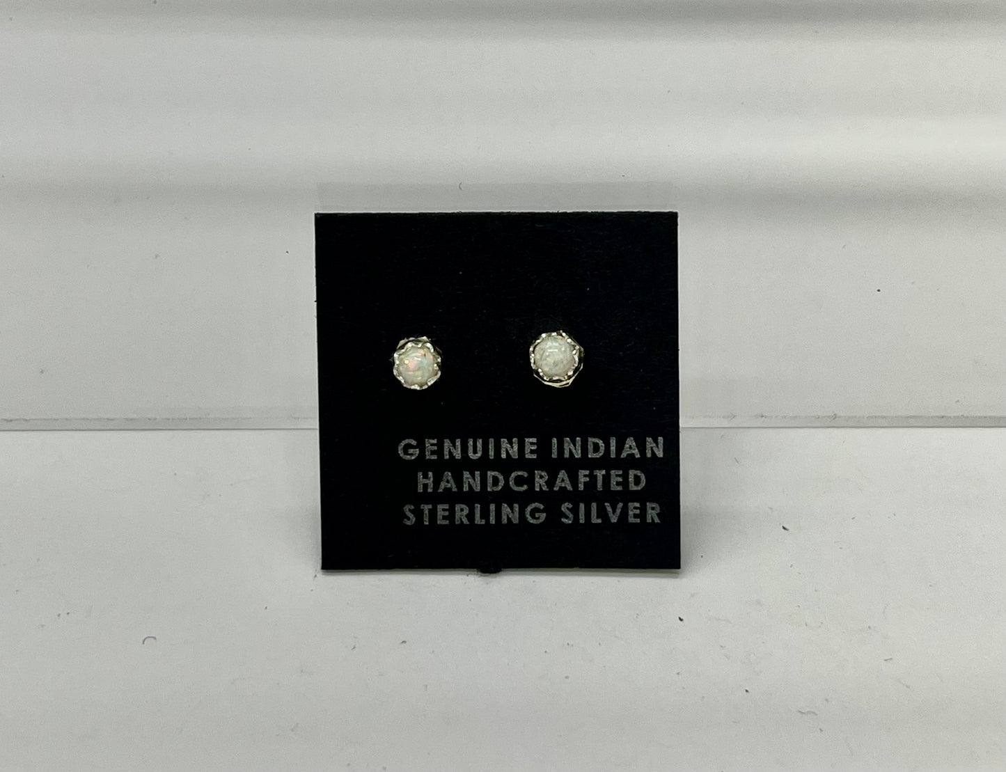 Petite Opal and Sterling Silver Stud Earrings