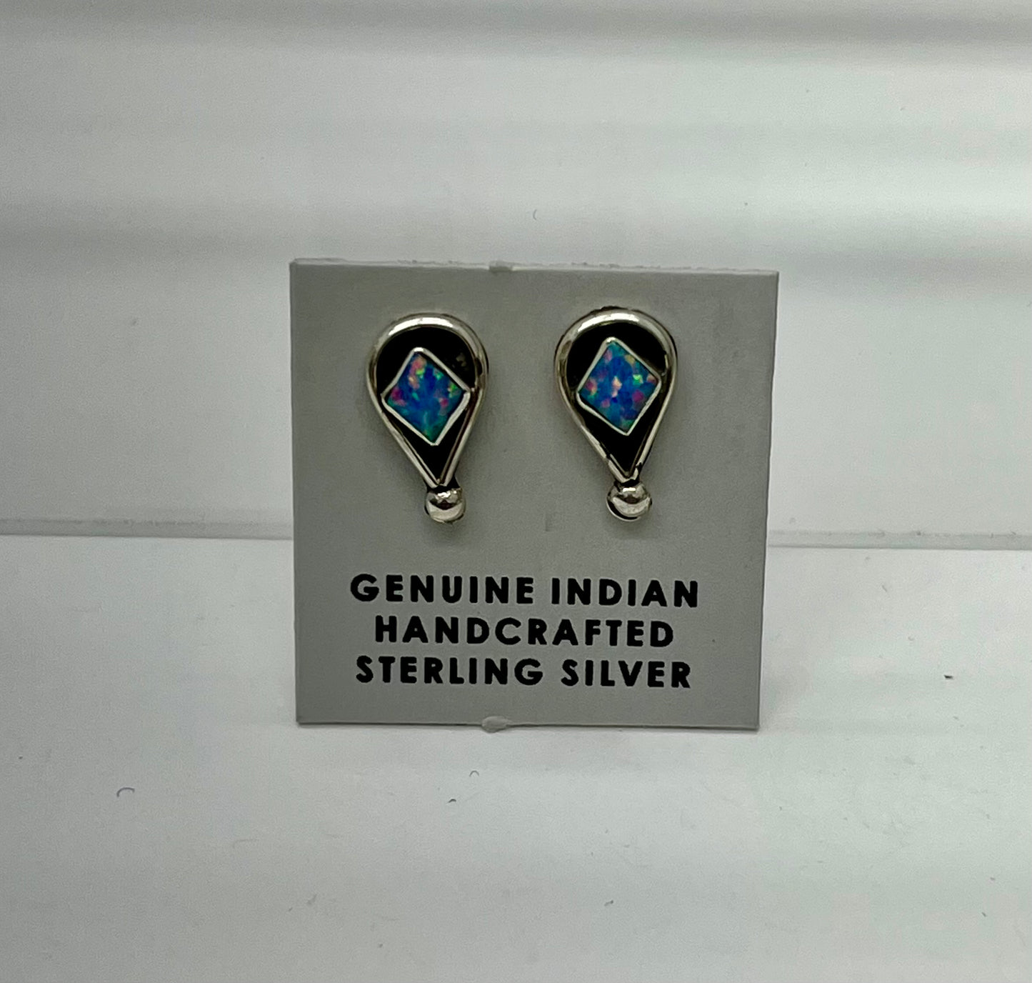 Small Opal and Sterling Silver Earrings