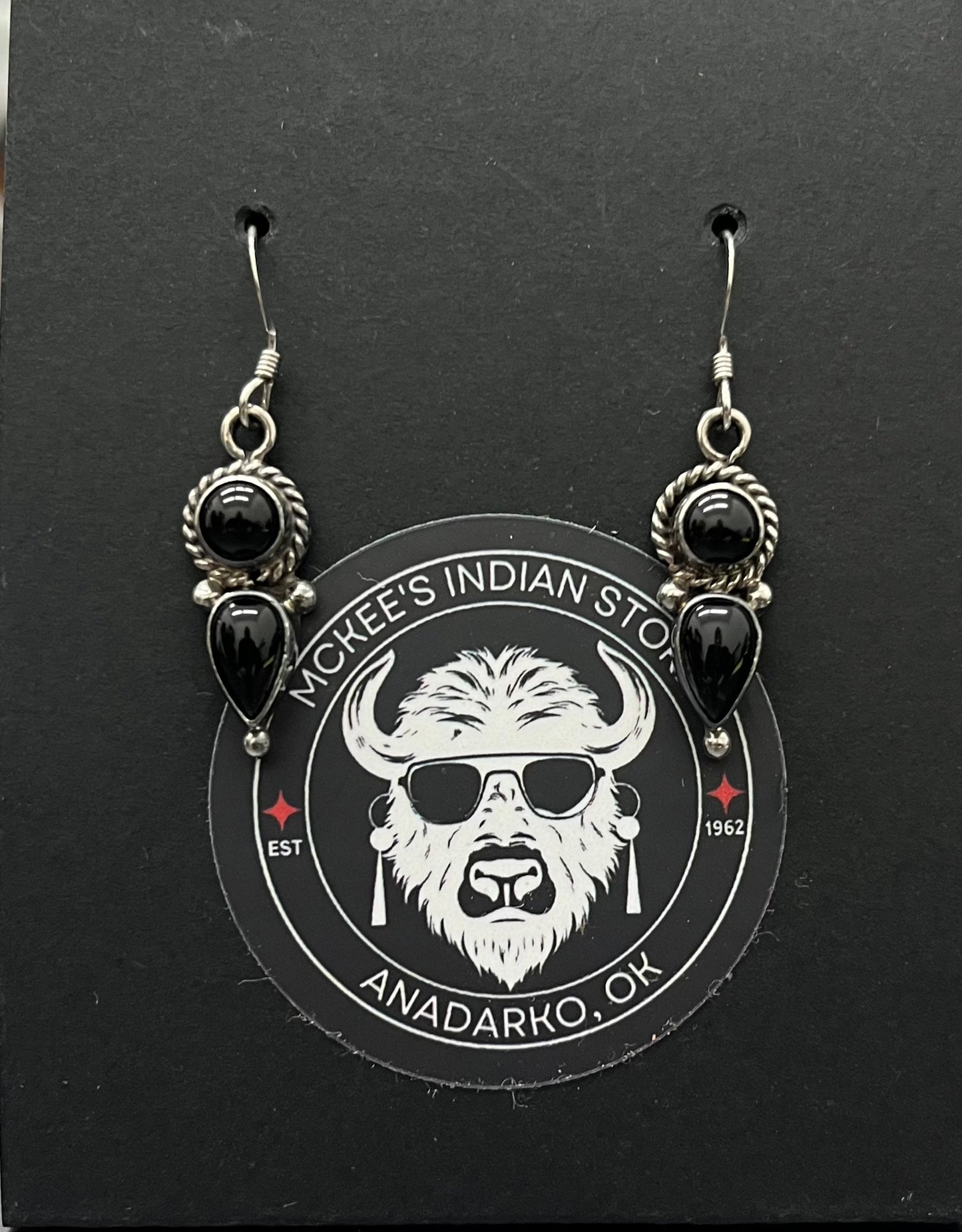 Onyx and Sterling Earrings