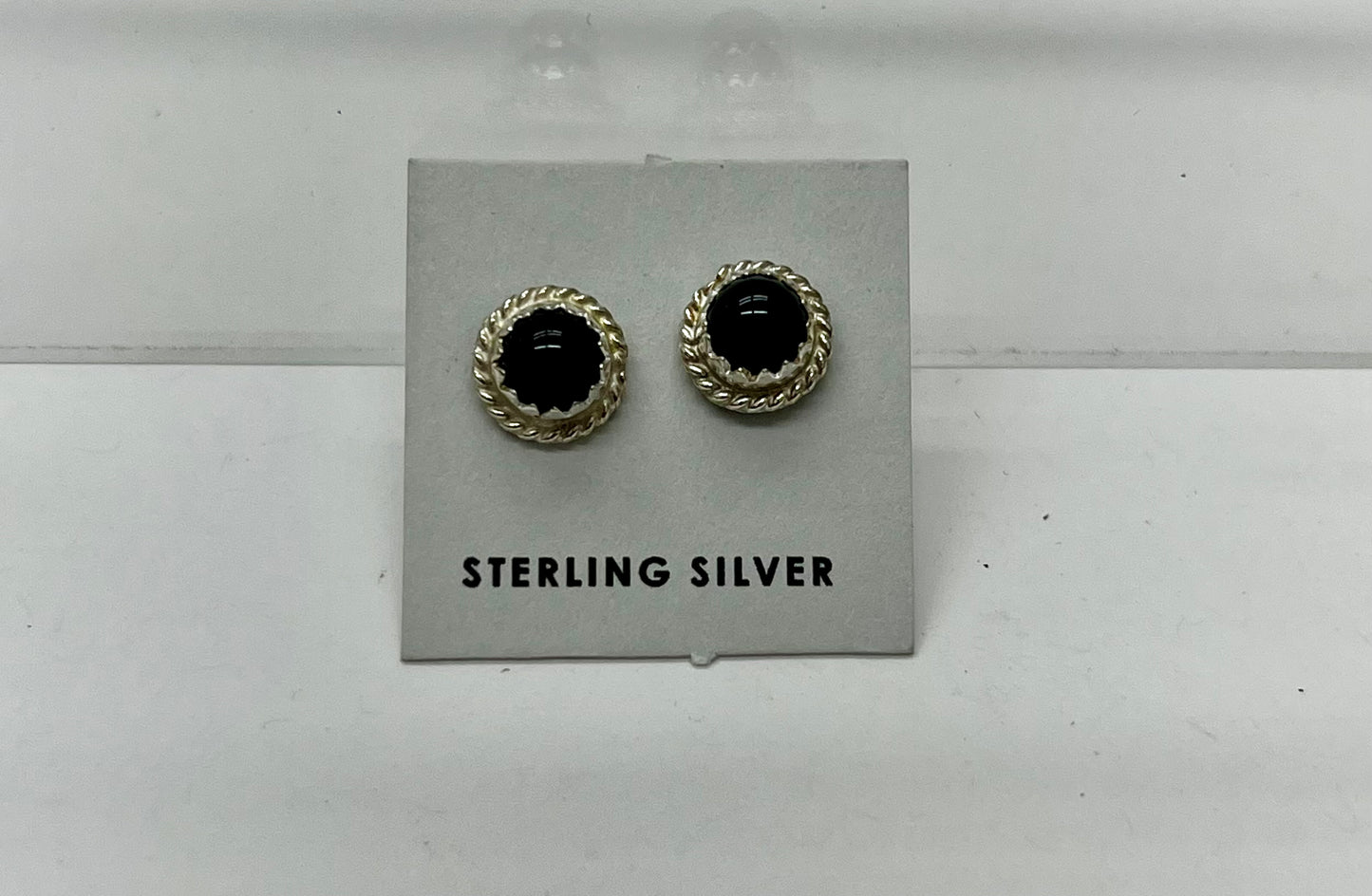 Petite Onyx and Sterling Silver Earrings