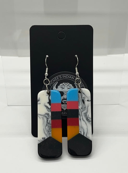 Inlay Earrings; Multi Color