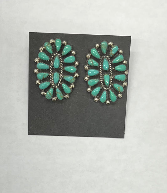Turquoise and German Silver Earrings