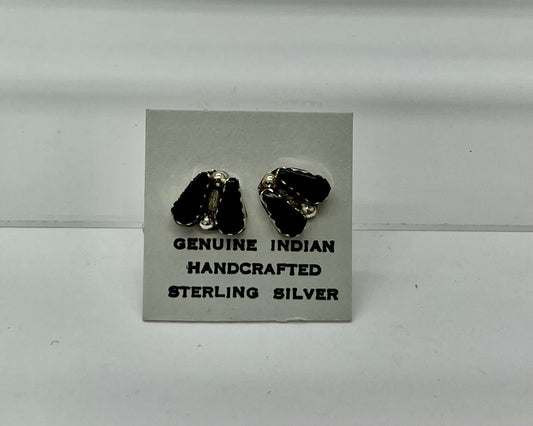 Small Onyx and Sterling Silver Earrings