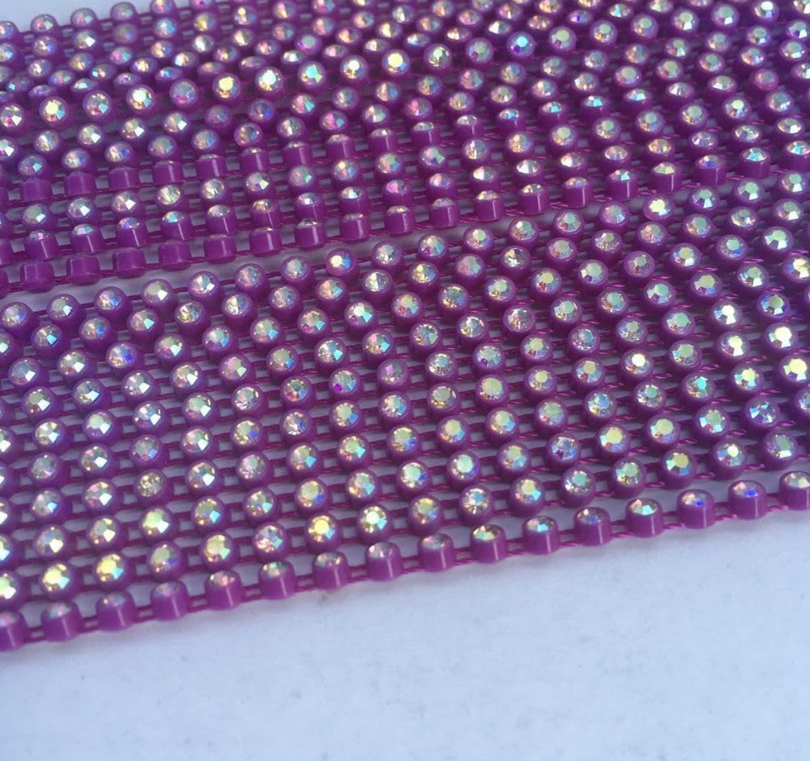 Rhinestone Banding; SS6 AB Purple Red(per yard)
