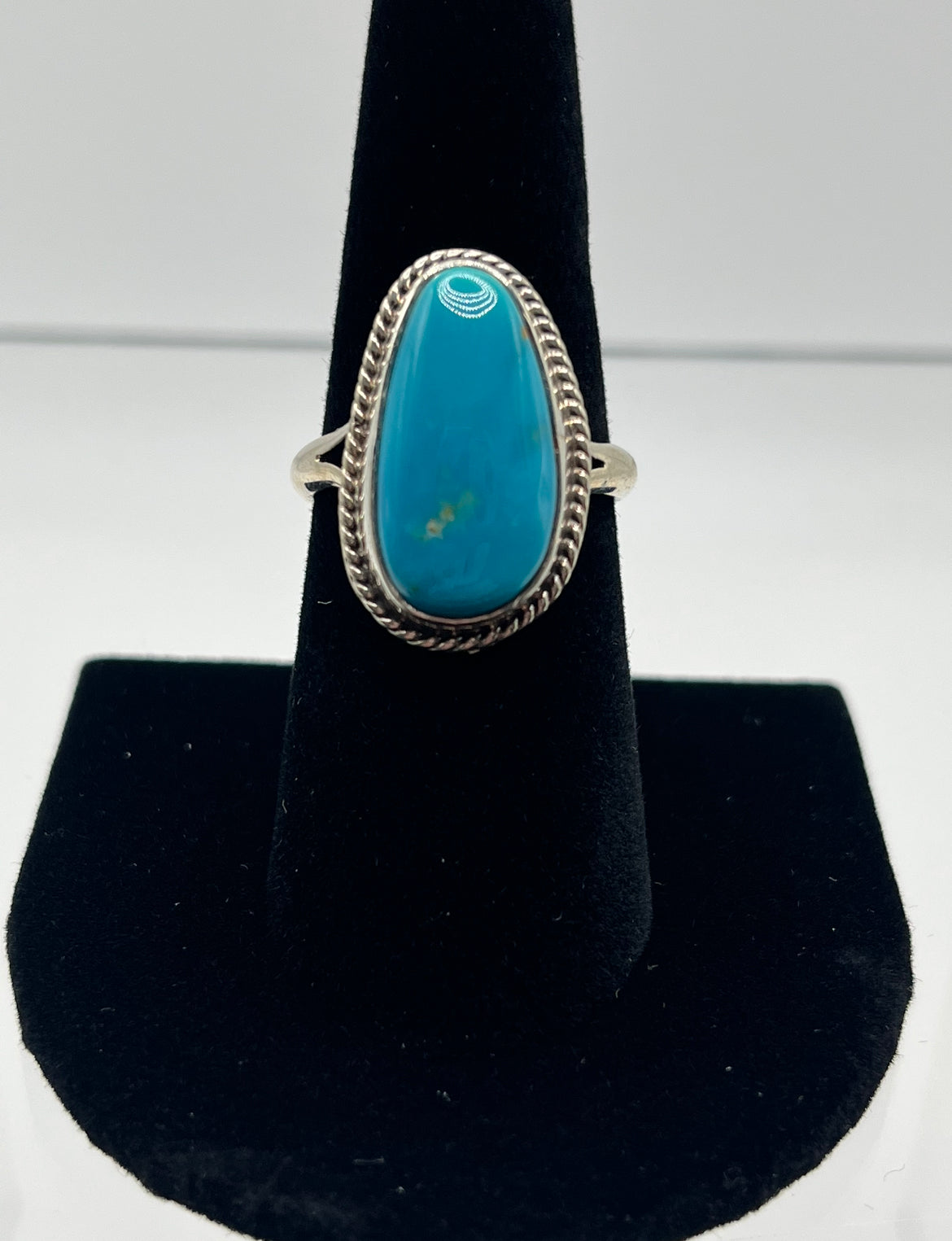 Crow Springs Turquoise and Sterling Silver Ring; Size 8