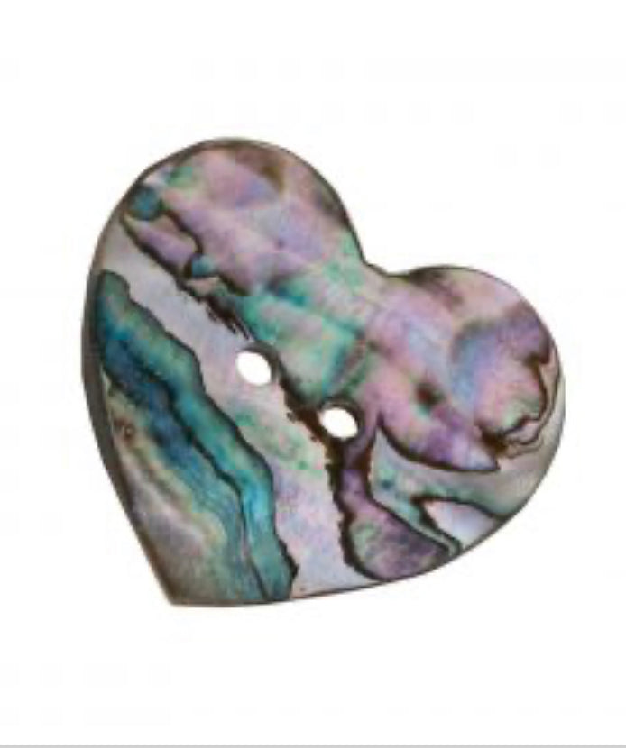 2 Hole 2” Abalone Heart