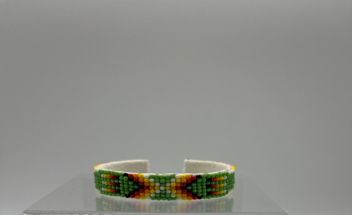 Small Beaded Bracelet; Bright Green