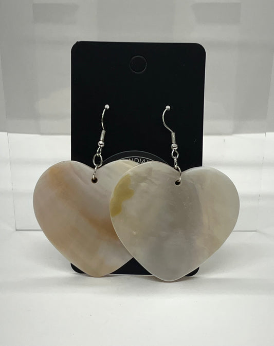Large Heart Shaped Shell Earrings