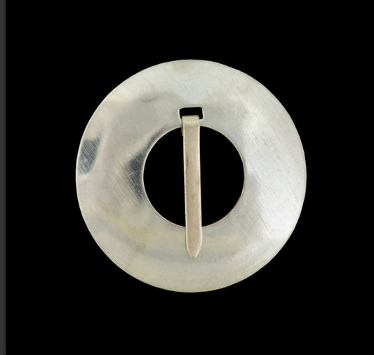 1 1/4” Washer Brooches; Plain, German Silver