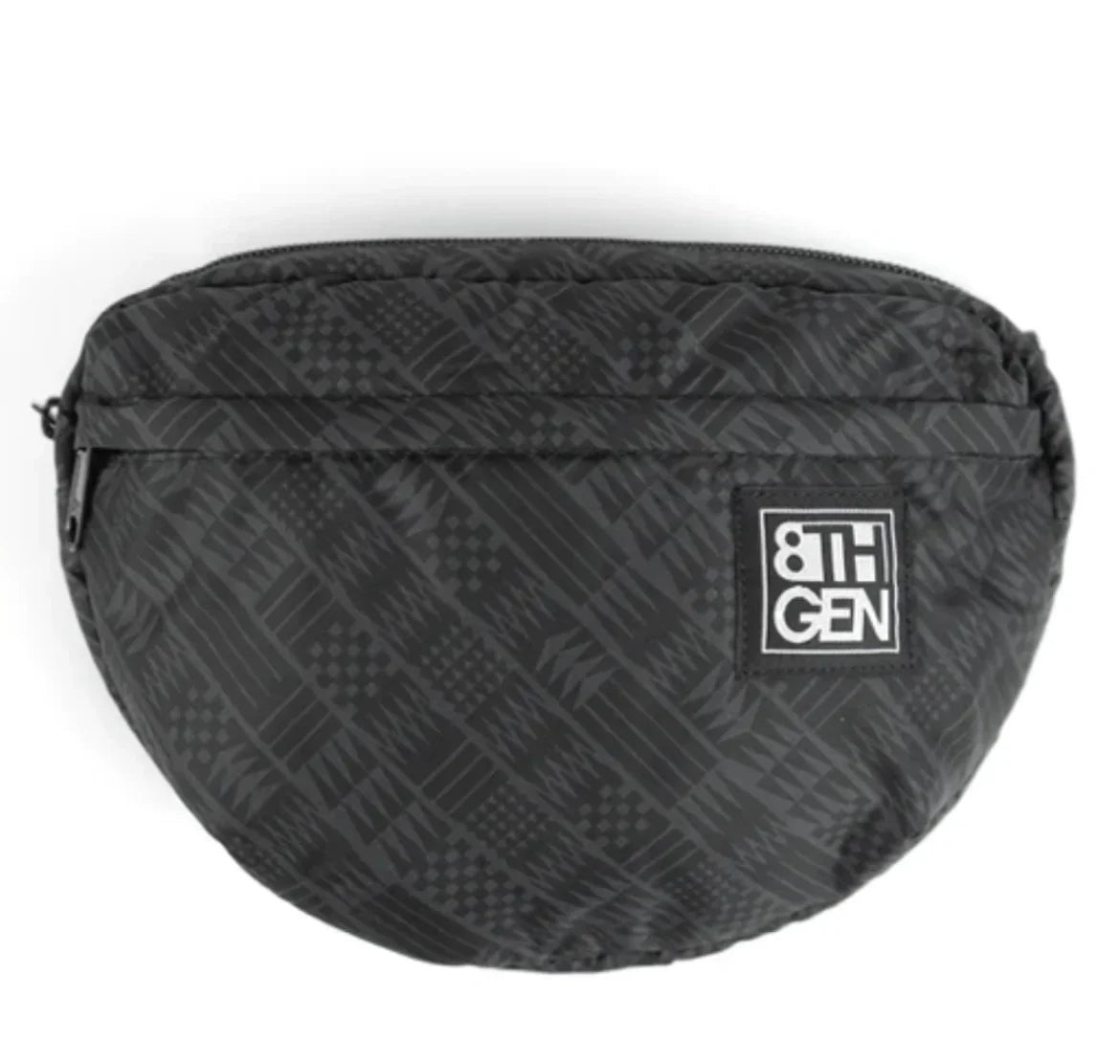Black 8th Gen fanny pack with geometric pattern, ideal for Native art supplies and crafts