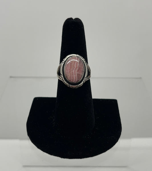 Rhodochrosite and Sterling Silver Ring Size; 7