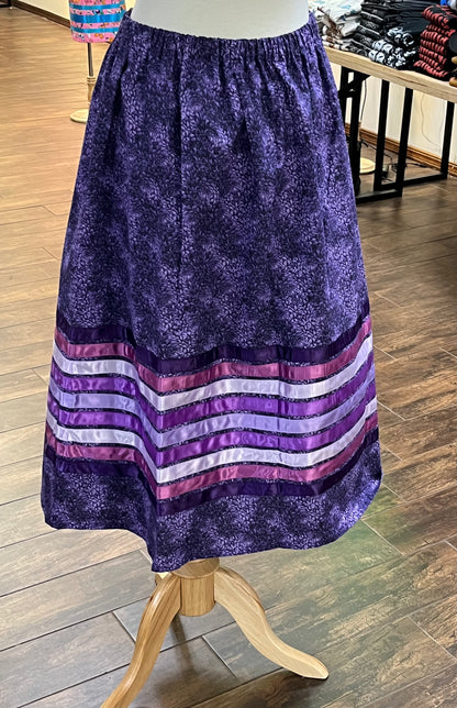 Adult Ribbon Skirt; Waist 32”, Purple