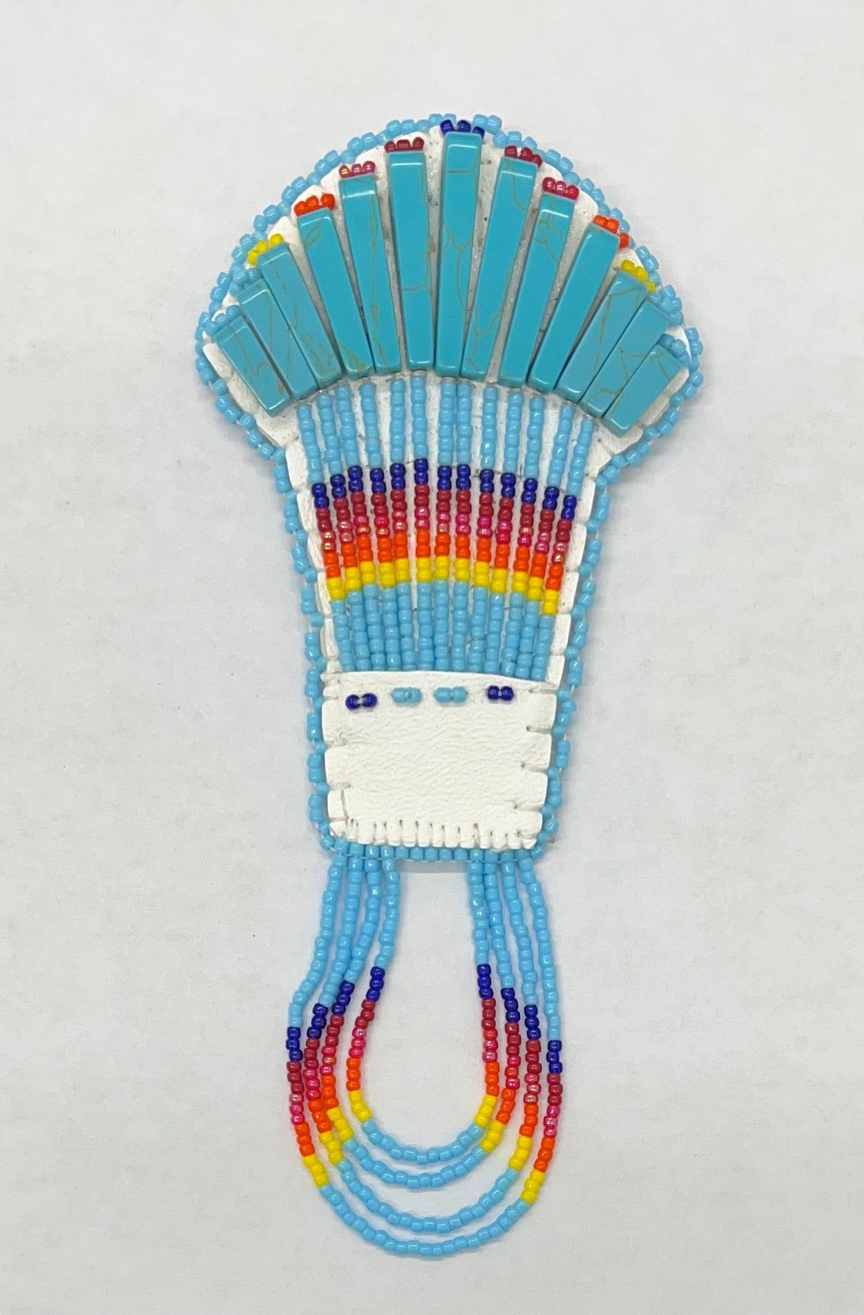 Turquoise Beaded Fan Pin