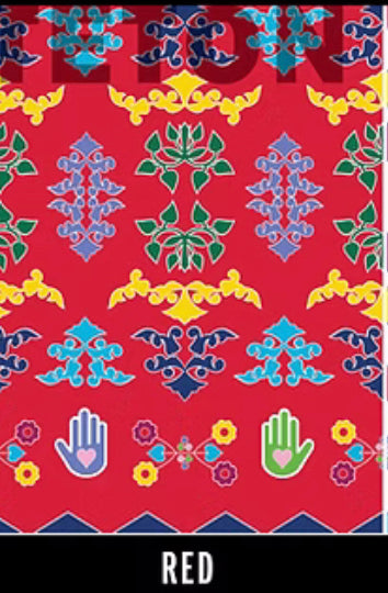 Teton Colton Fabric; Designed by Hinglu Huber, Red