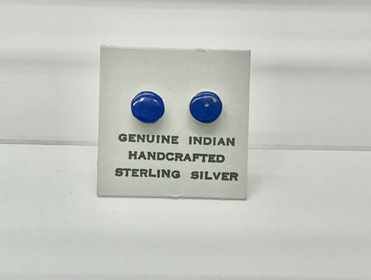 Petite Lapis Lazuli and Sterling Silver Stud Earrings