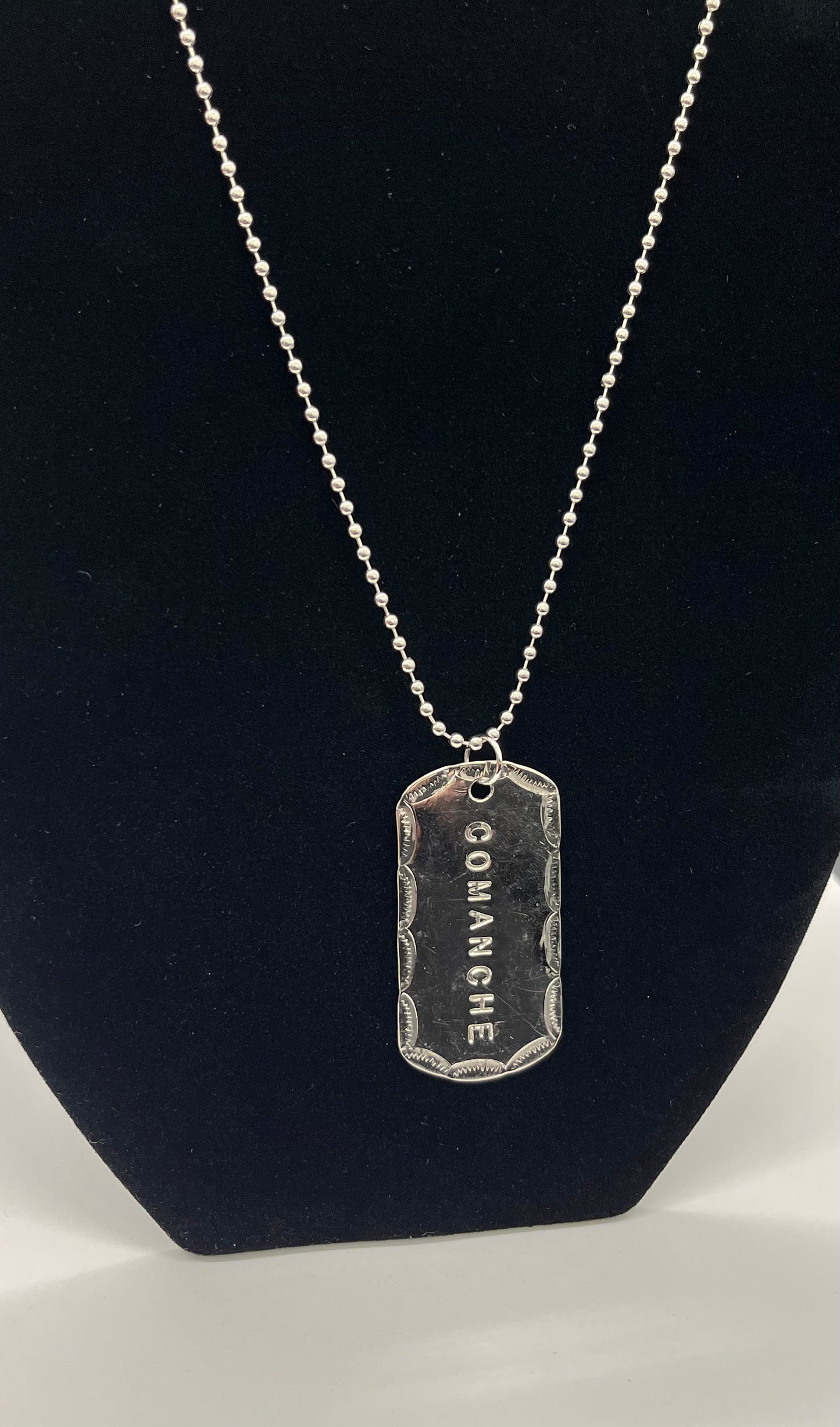 Tribal Dog Tag; German Silver