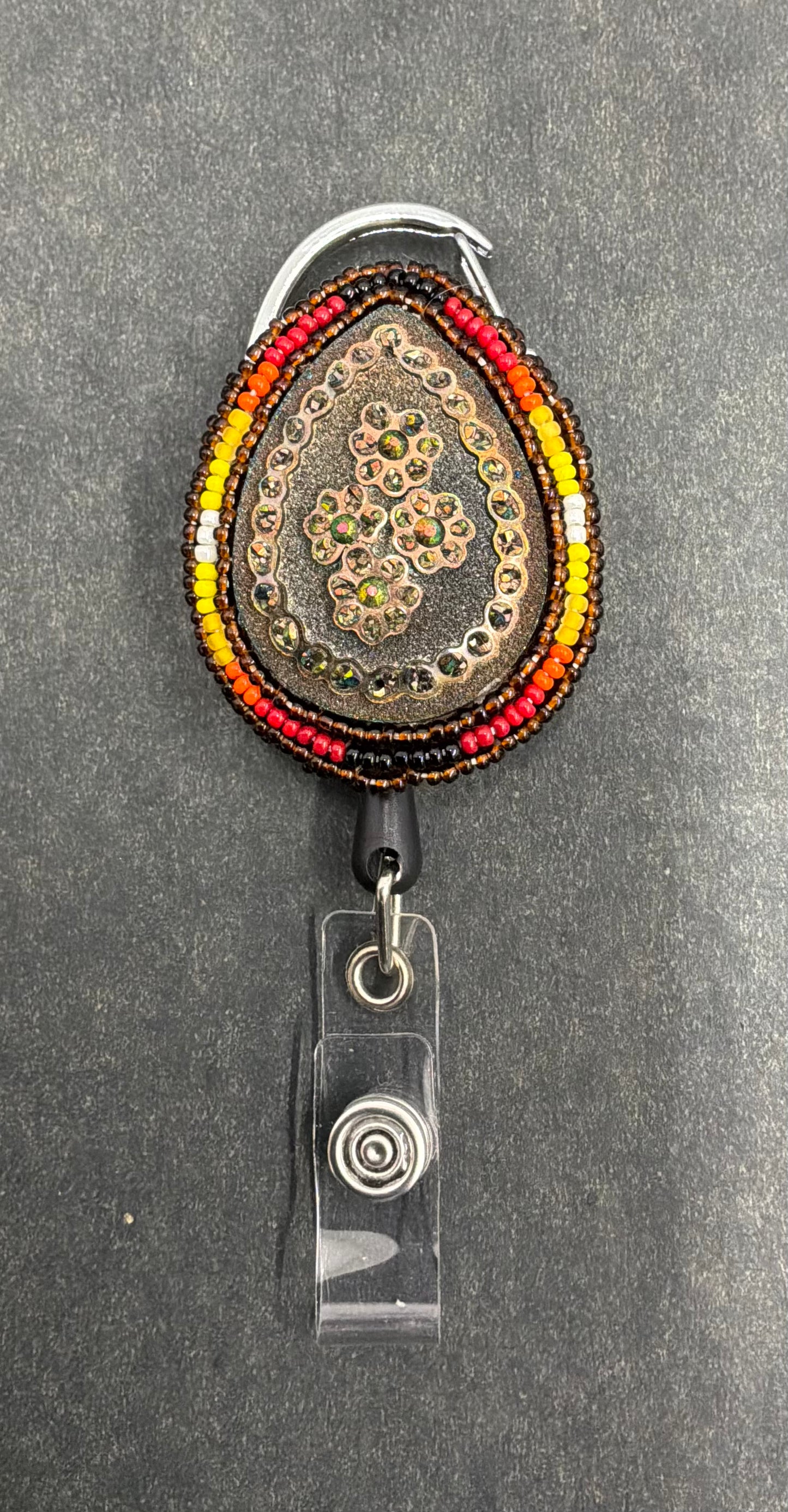 Beaded Retractable ID/Badge Holder