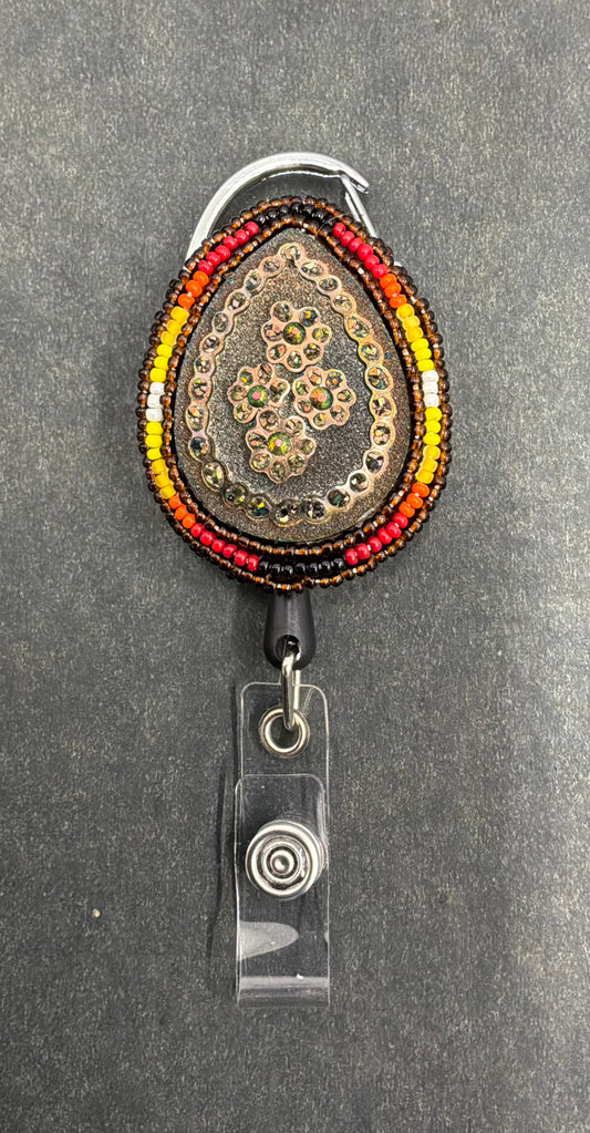 Beaded Retractable ID/Badge Holder
