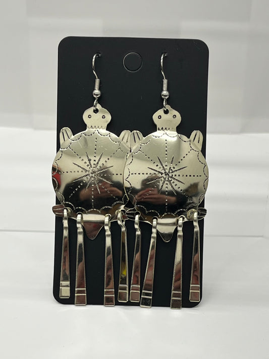 German Silver Turtle Earrings