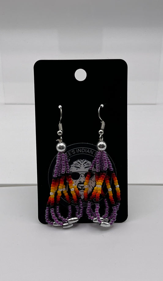 Medium Beaded Earrings Light Purple