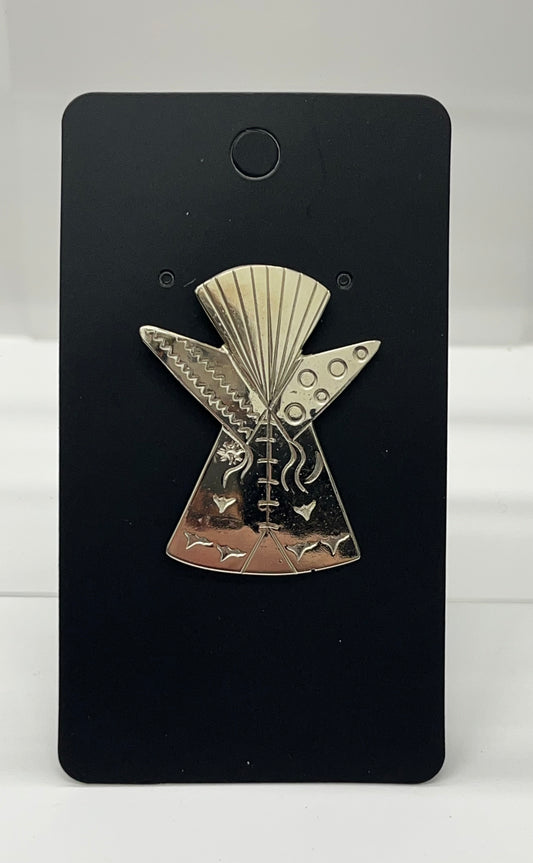 German Silver Tipi Hat Pin