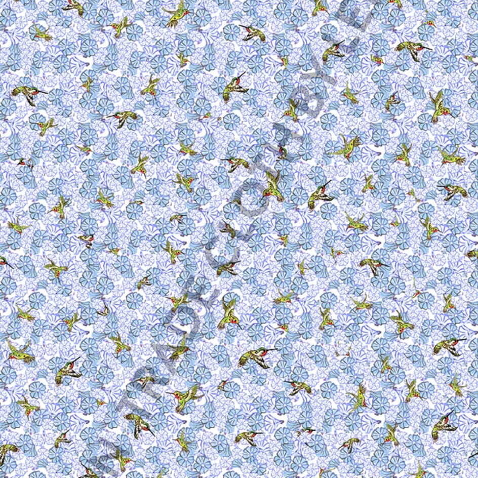 Teton Cotton Fabric; Hummingbird by Marian Mike
