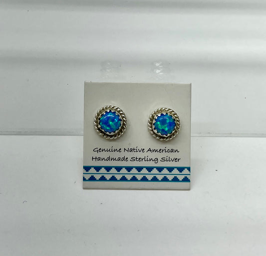 Petite Opal and Sterling Silver Earrings