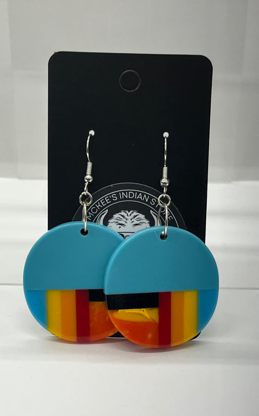 Inlay Earrings; Turquoise