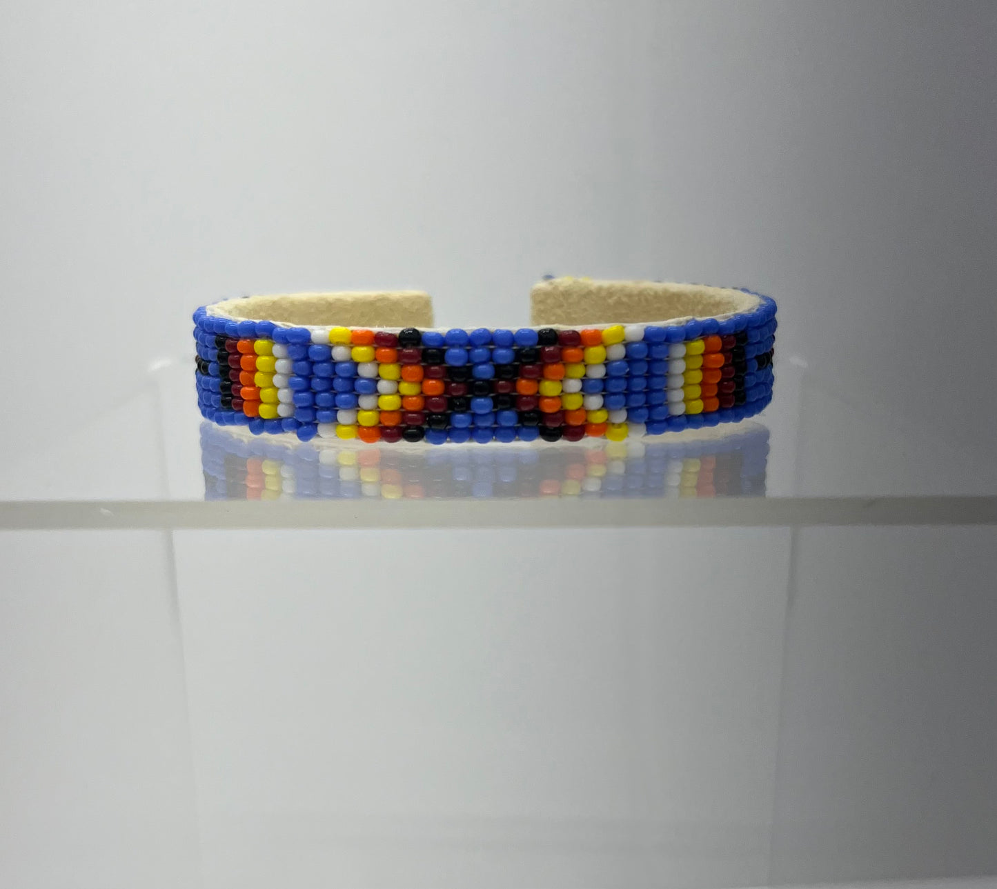 Beaded Cuff Bracelet; Cornflower Blue