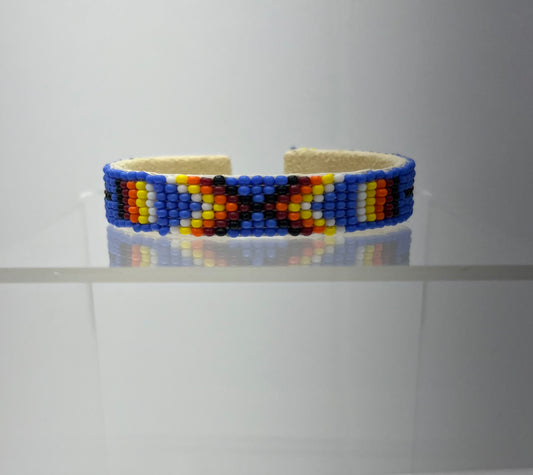 Beaded Cuff Bracelet; Cornflower Blue